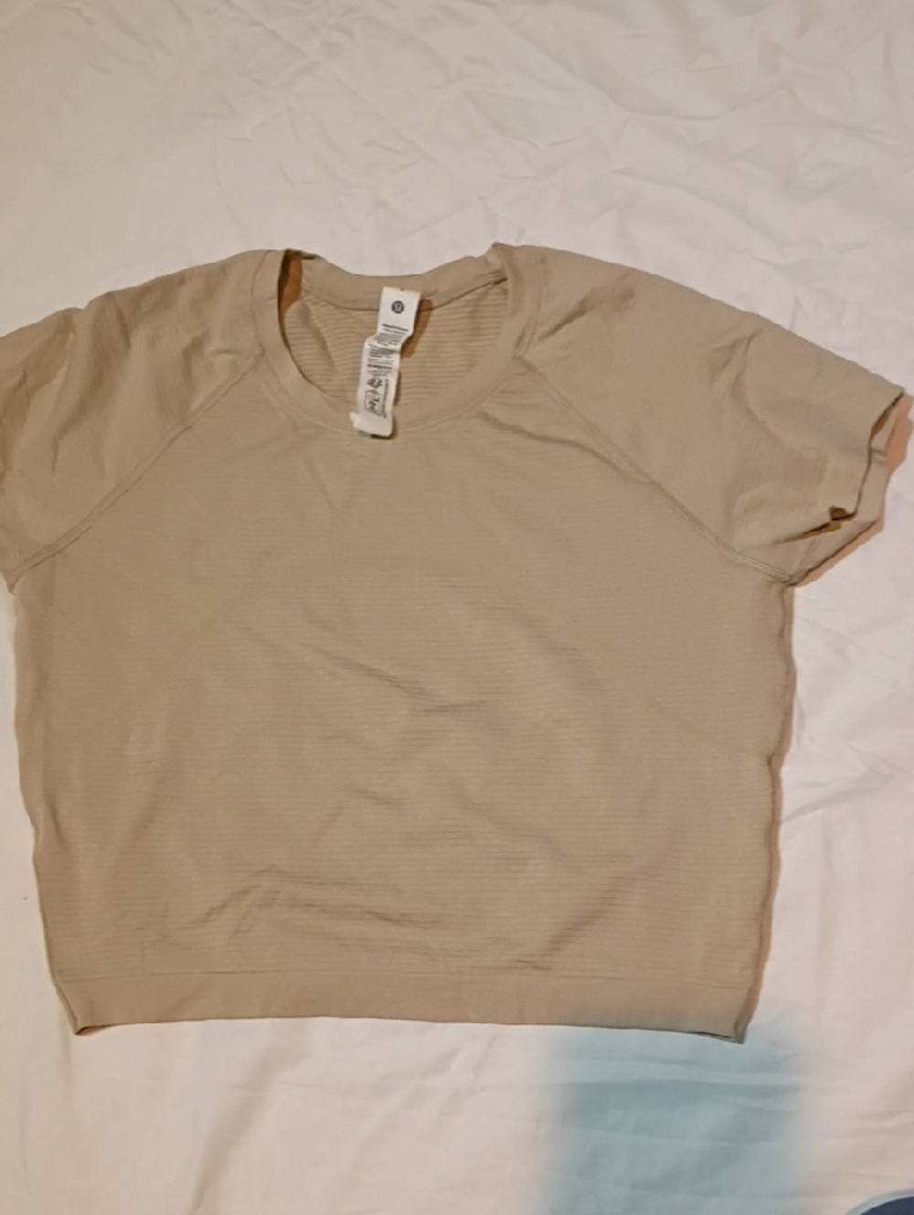 lululemon athletica Light Beige Ribbed Crew Tee